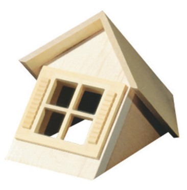 Dollhouse Miniature 1/2" Scale: Dormer Window Unit W/Window